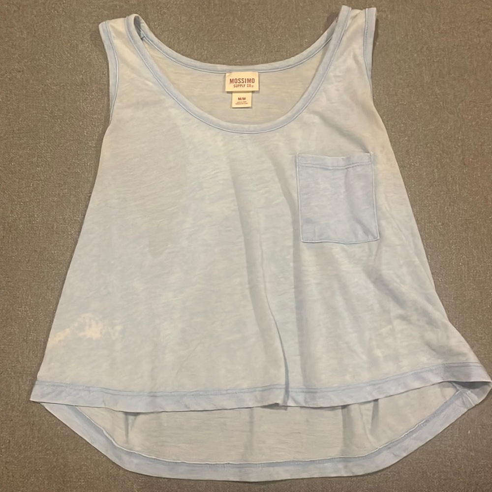 light blue crop top